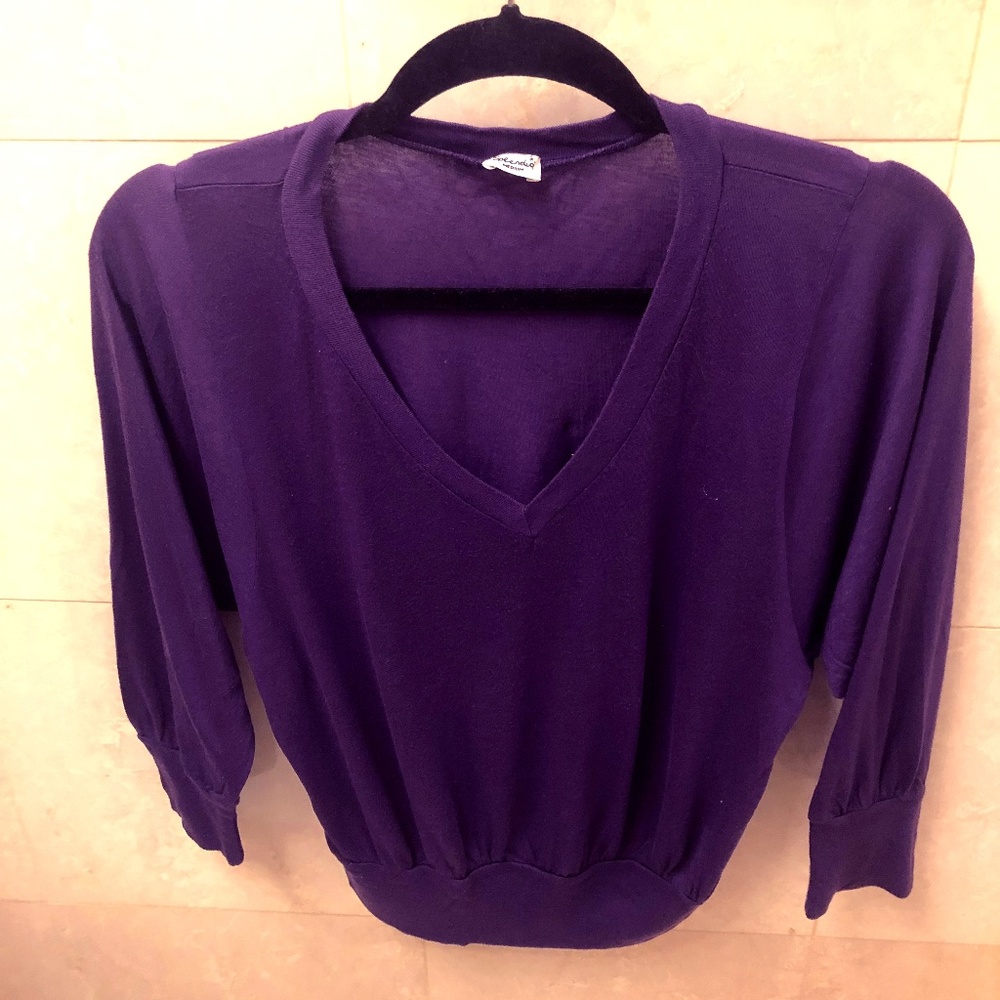 Splendid 3/4 Sleeve Royal Purple Top M